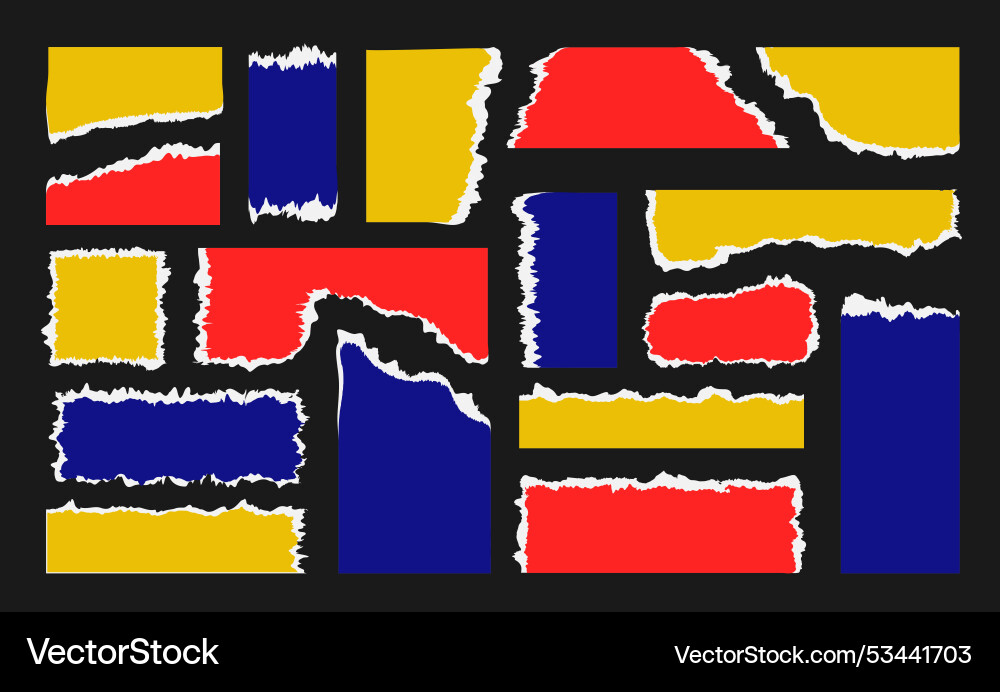 Torn scraps of paper from a notebook in brutal Torn scraps of paper from a notebook in brutal vector image