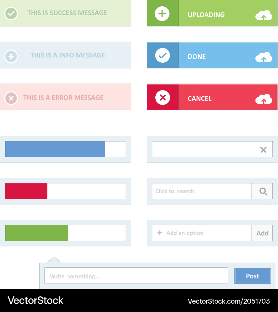 Web UI Elements vector image
