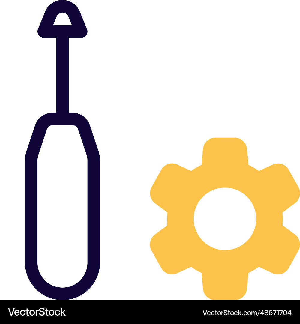 A tool for inserting and removing screws vector image