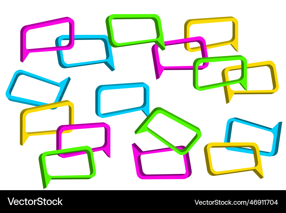Colored message frames dialog chat speech bubble vector image