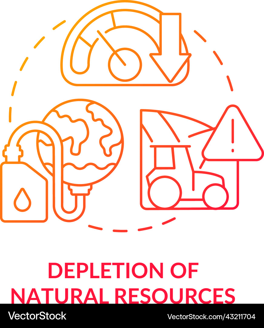 Depletion of natural resources red gradient Vector Image