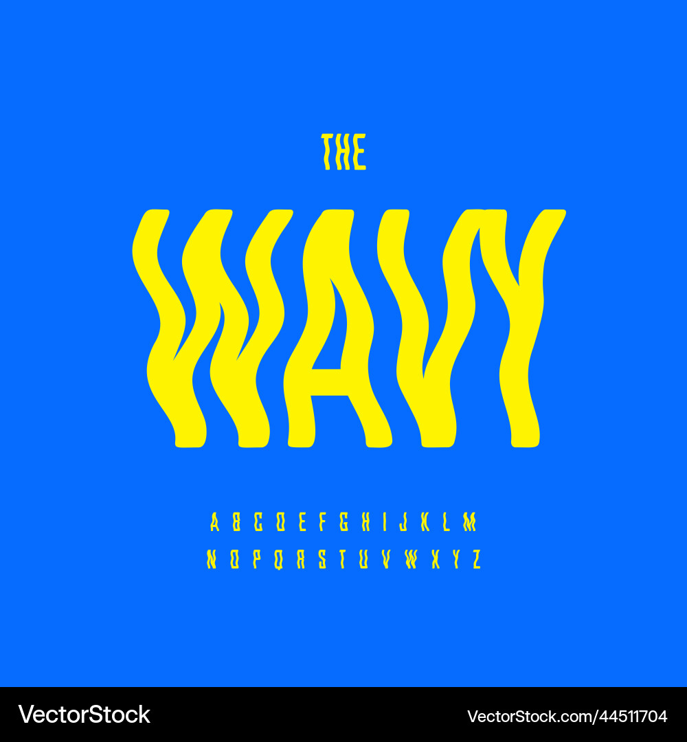 Distorted Water Reflection Font vector image