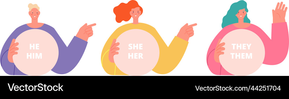 Drei Geschlechter pronoun Selbstidentifikation Drei Geschlechter pronoun Selbstidentifikation vektorbild