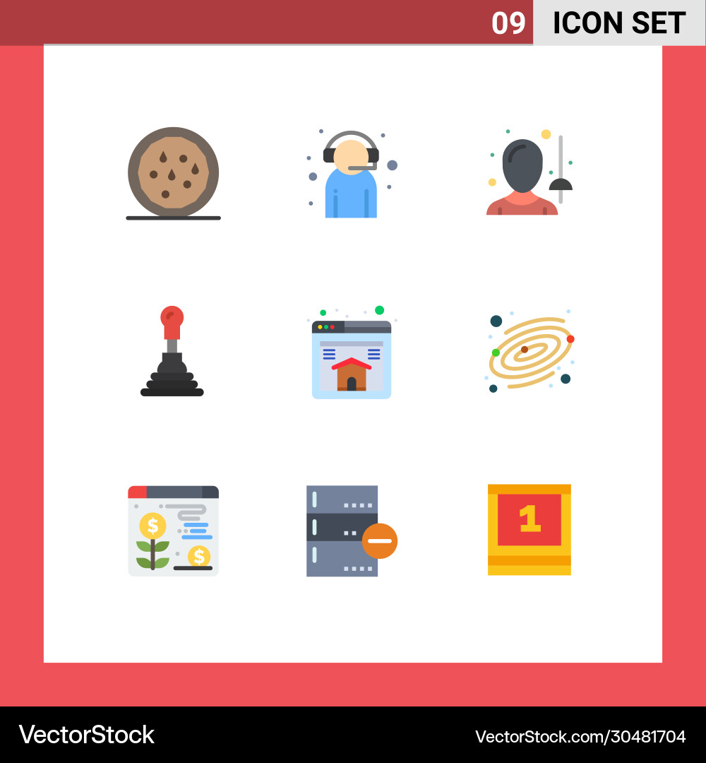Editable line pack 9 simple flat colors web Vector Image