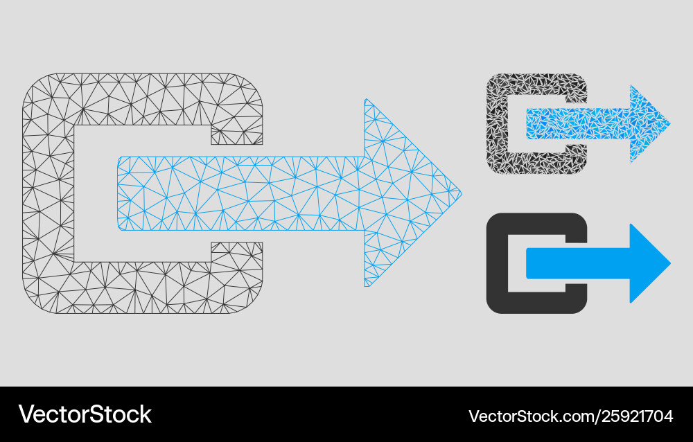 Exit direction mesh carcass model Exit direction mesh carcass model vector image