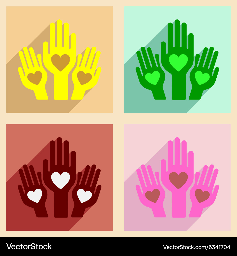 Flat with shadow concept and mobile application Vector Image
