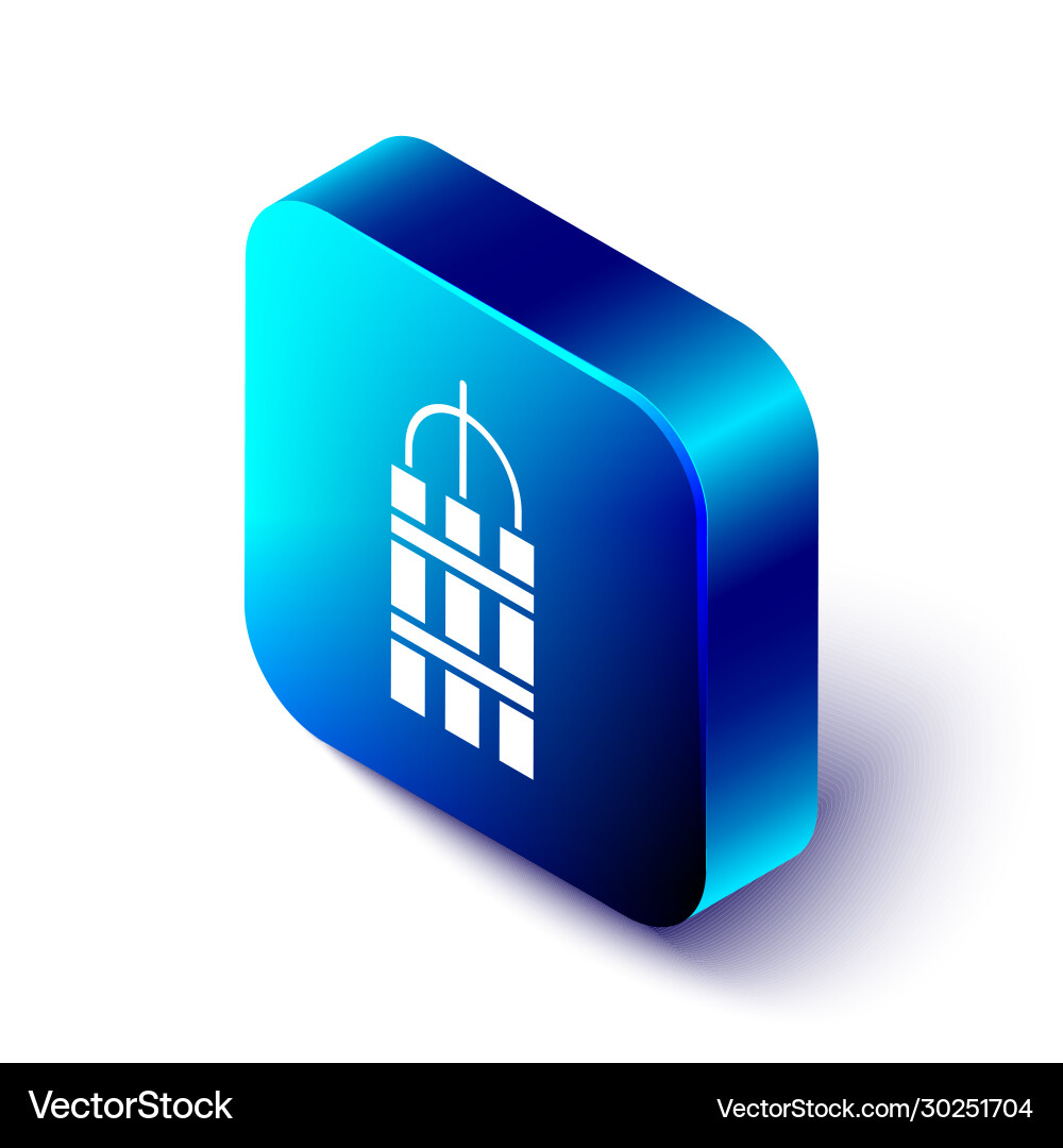 Isometric detonate dynamite bomb stick and timer vector image