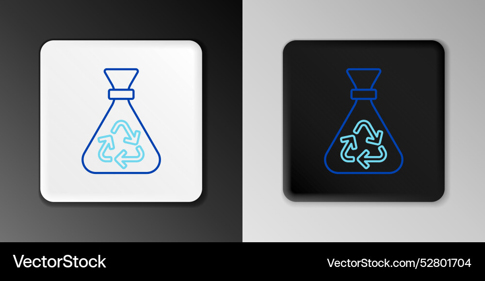 Line garbage bag with recycle symbol icon Line garbage bag with recycle symbol icon vector image