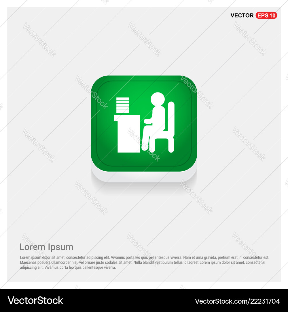 Man behind the computer desk icon Man behind the computer desk icon Vector Image