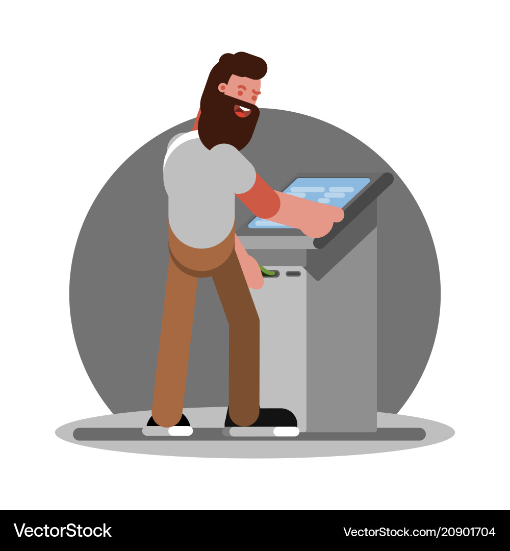 Man using atm Man using atm vector image