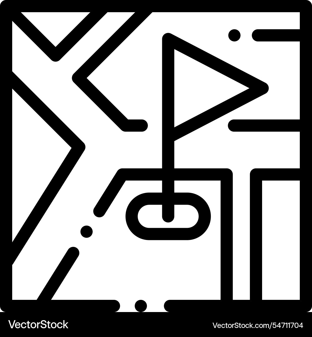 Map icon thin linear style design isolated Map icon thin linear style design isolated vector image