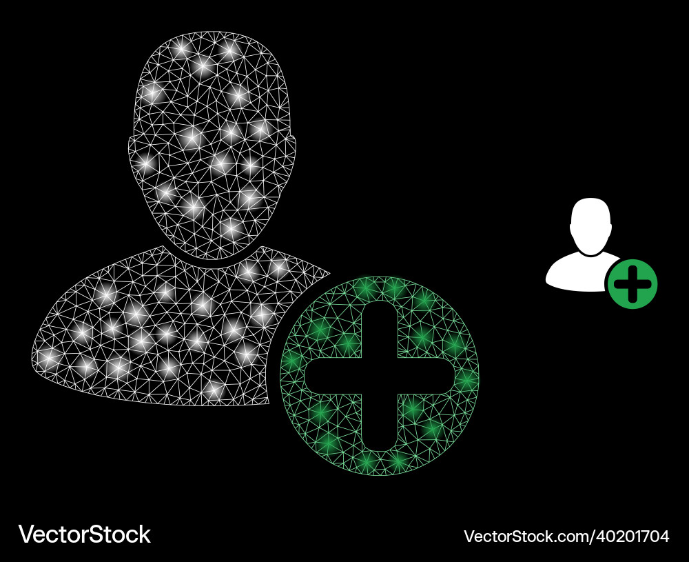 Mesh net add user with bright constellation Mesh net add user with bright constellation vector image