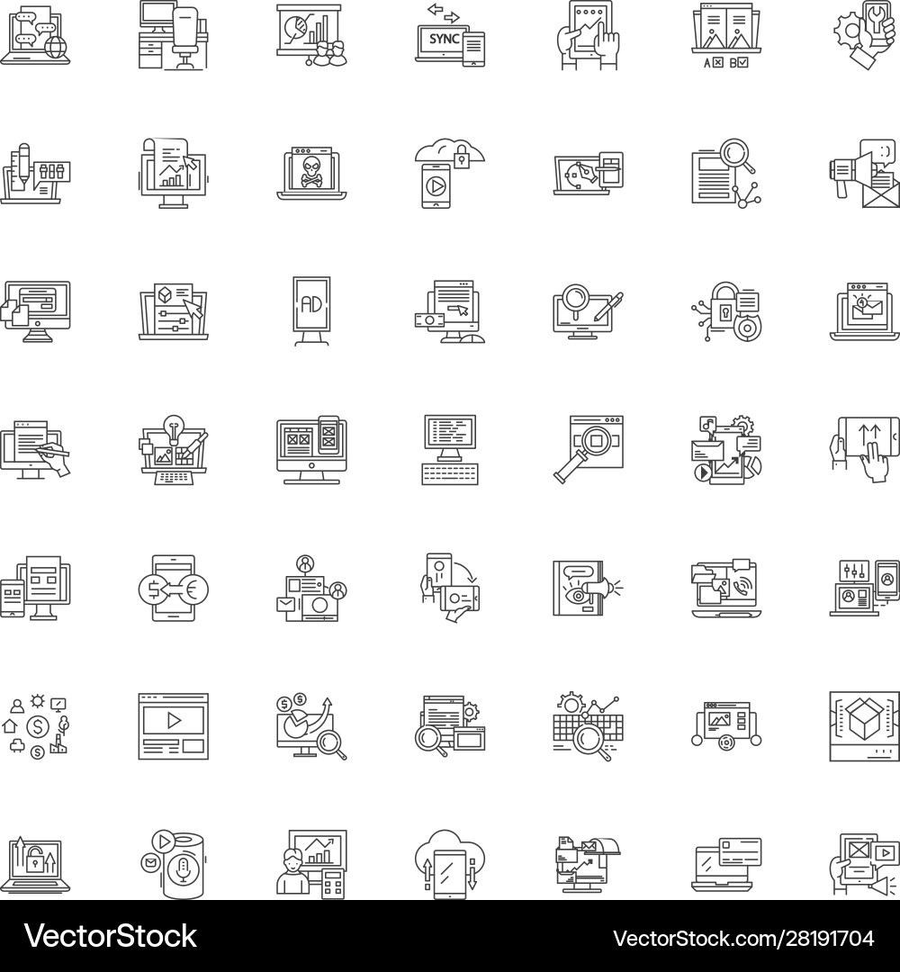 Mobile Anwendung Programmierung lineare Symbole Zeichen Mobile Anwendung Programmierung lineare Symbole Zeichen vektorbild