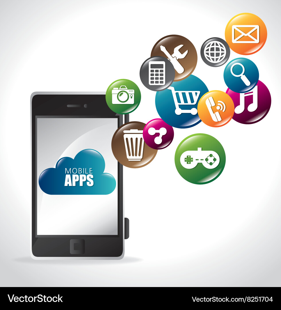 Mobile Apps Design Vektorbild