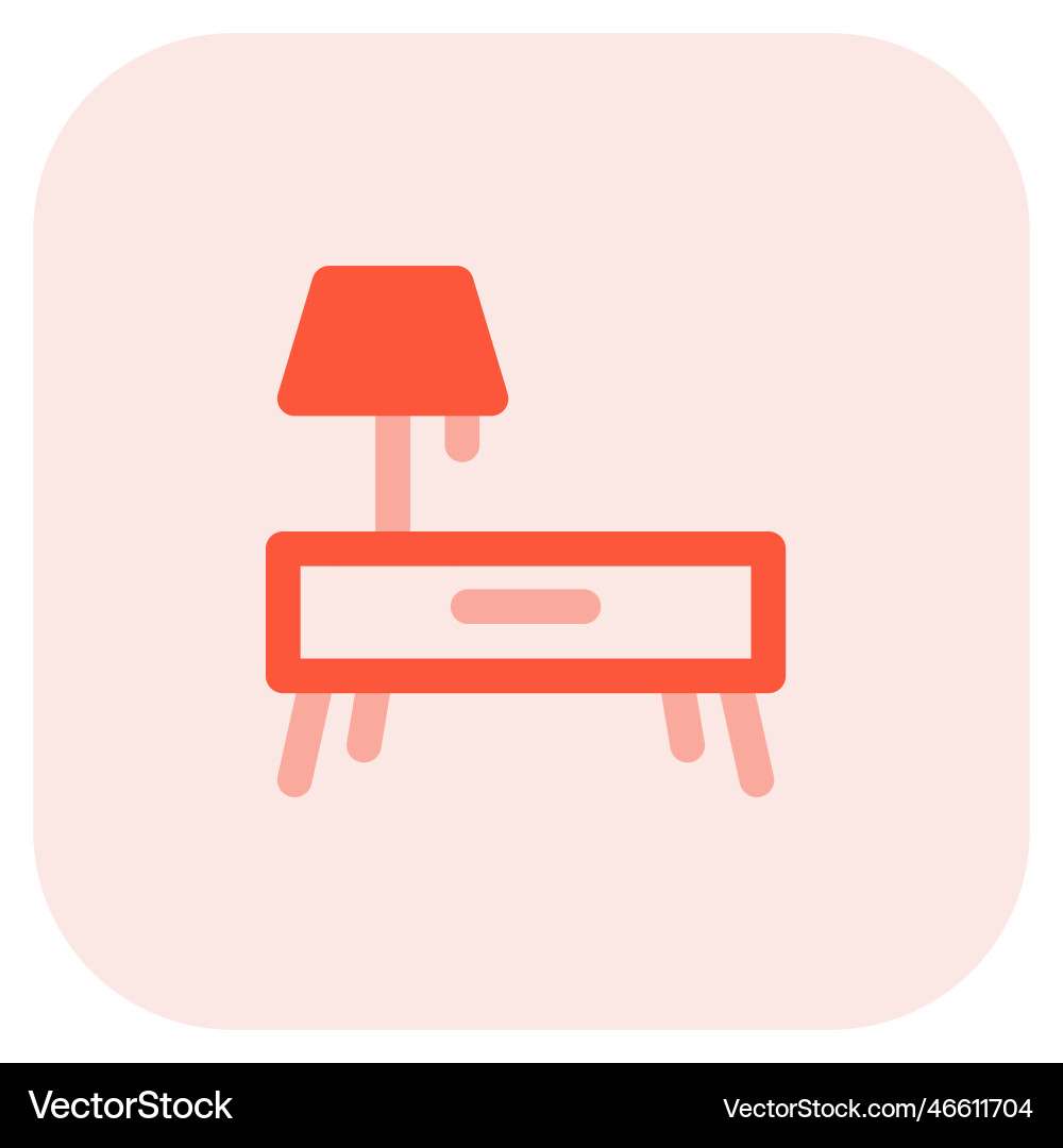 Modern style nightstand with lamp Vector Image