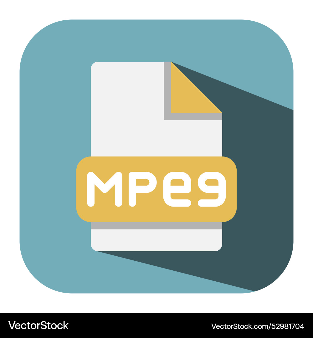 Mpeg flat icon stylish and customizable Vector Image