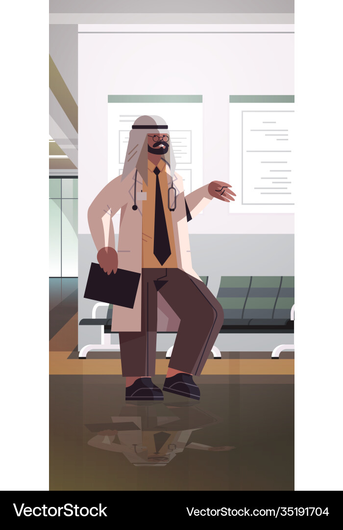 muslimischer Arzt arabisch männlicher Arzt Muslimischer Arzt arabisch männlicher Arzt vektorbild
