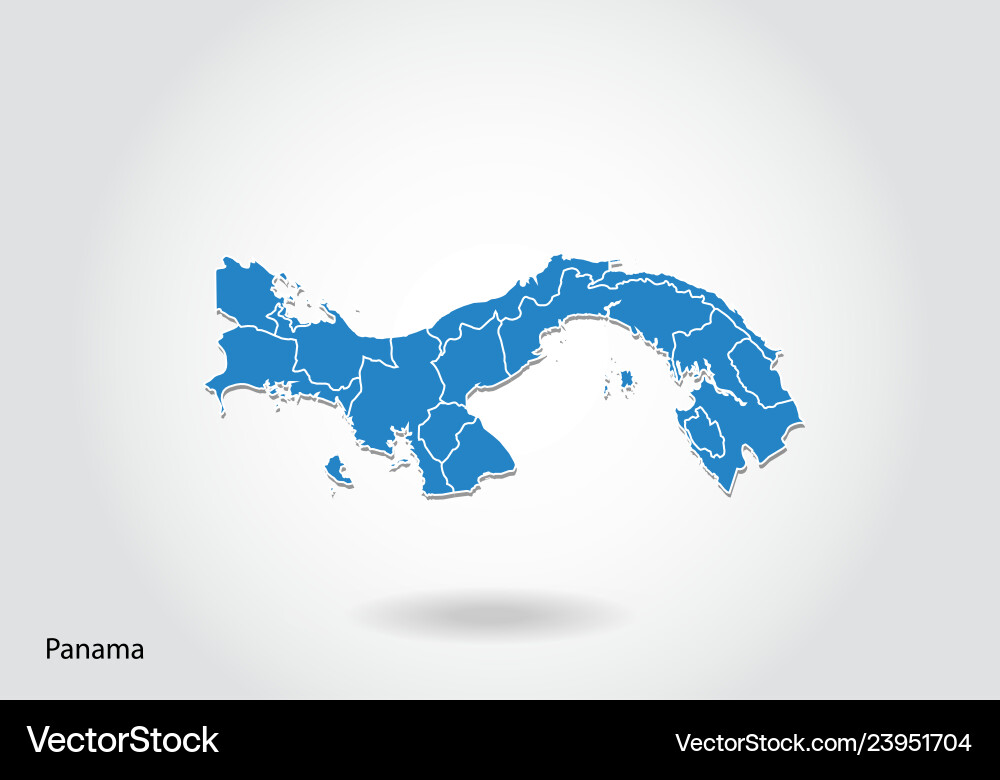 Panama map design with 3d style blue Panama map design with 3d style blue vector image