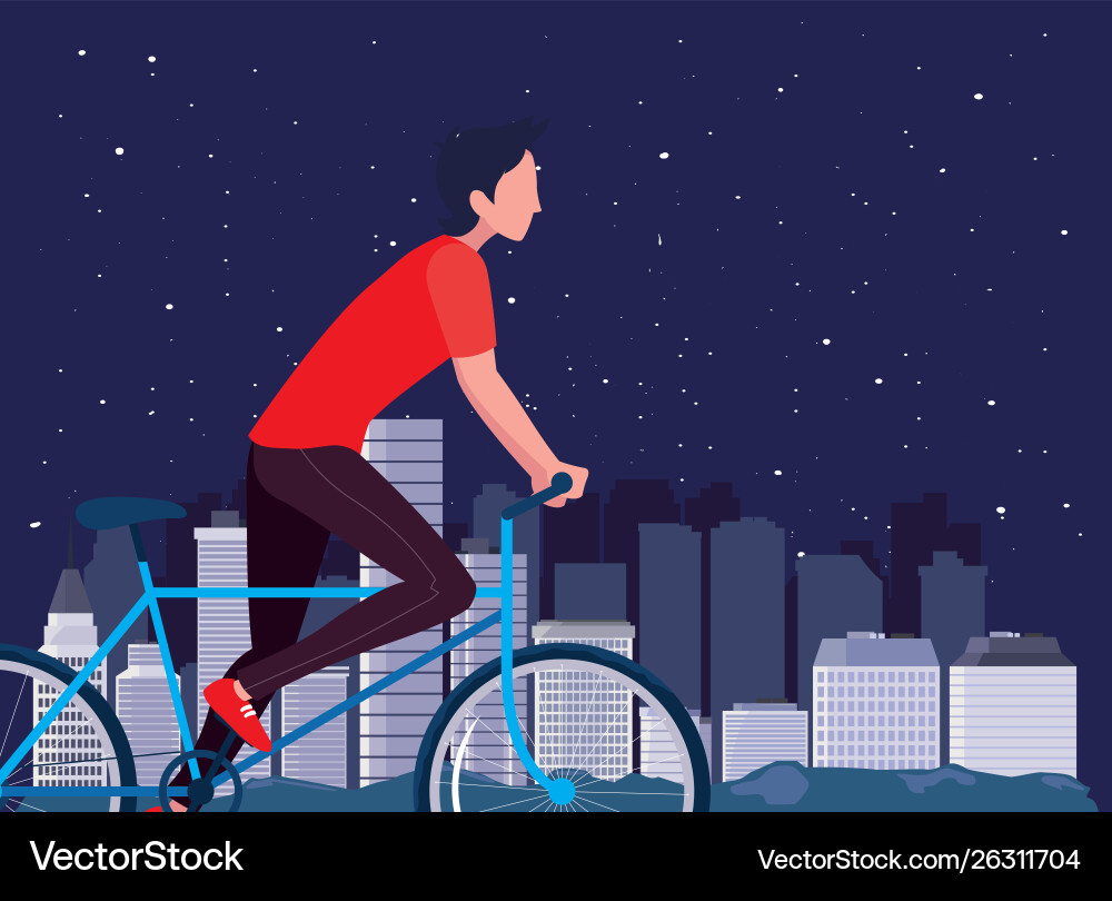 People riding bicycle activity image Vector Image