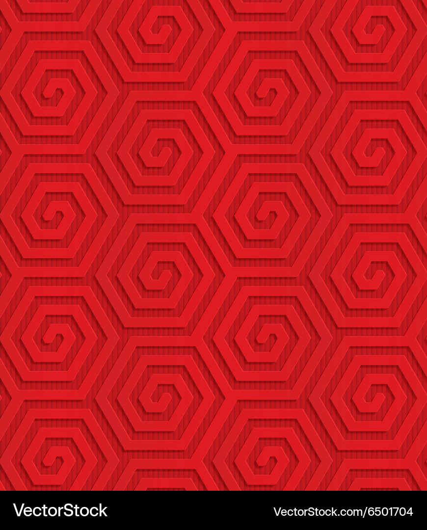 Red diagonal hexagonal spirals vector image