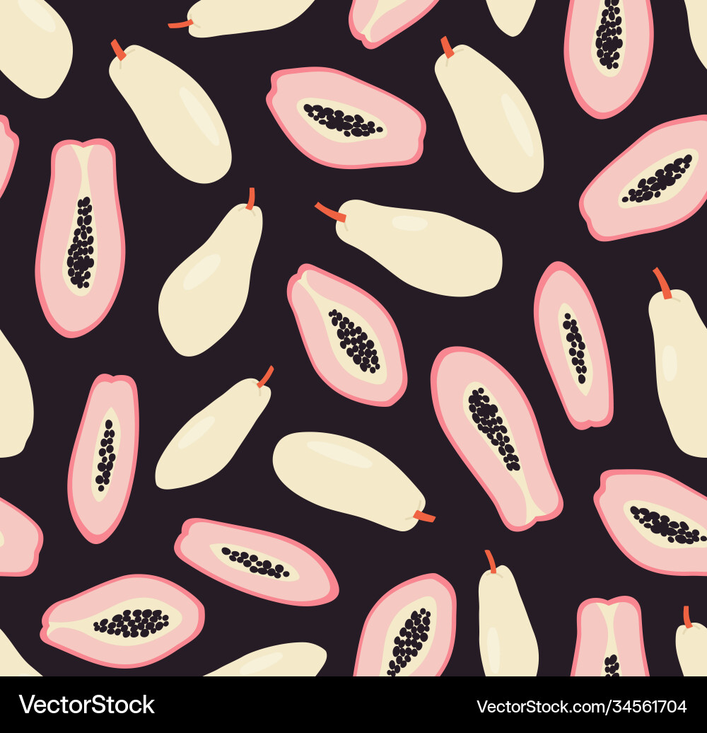 Seamless pattern beige papaya Seamless pattern beige papaya vector image