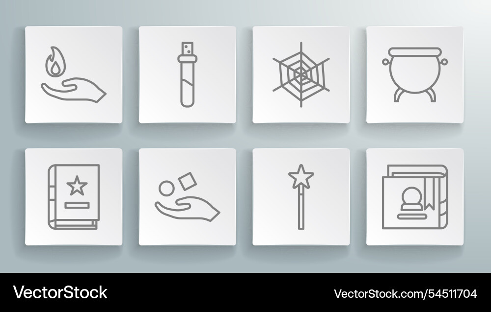 Set line ancient magic book bottle with love Set line ancient magic book bottle with love Vector Image