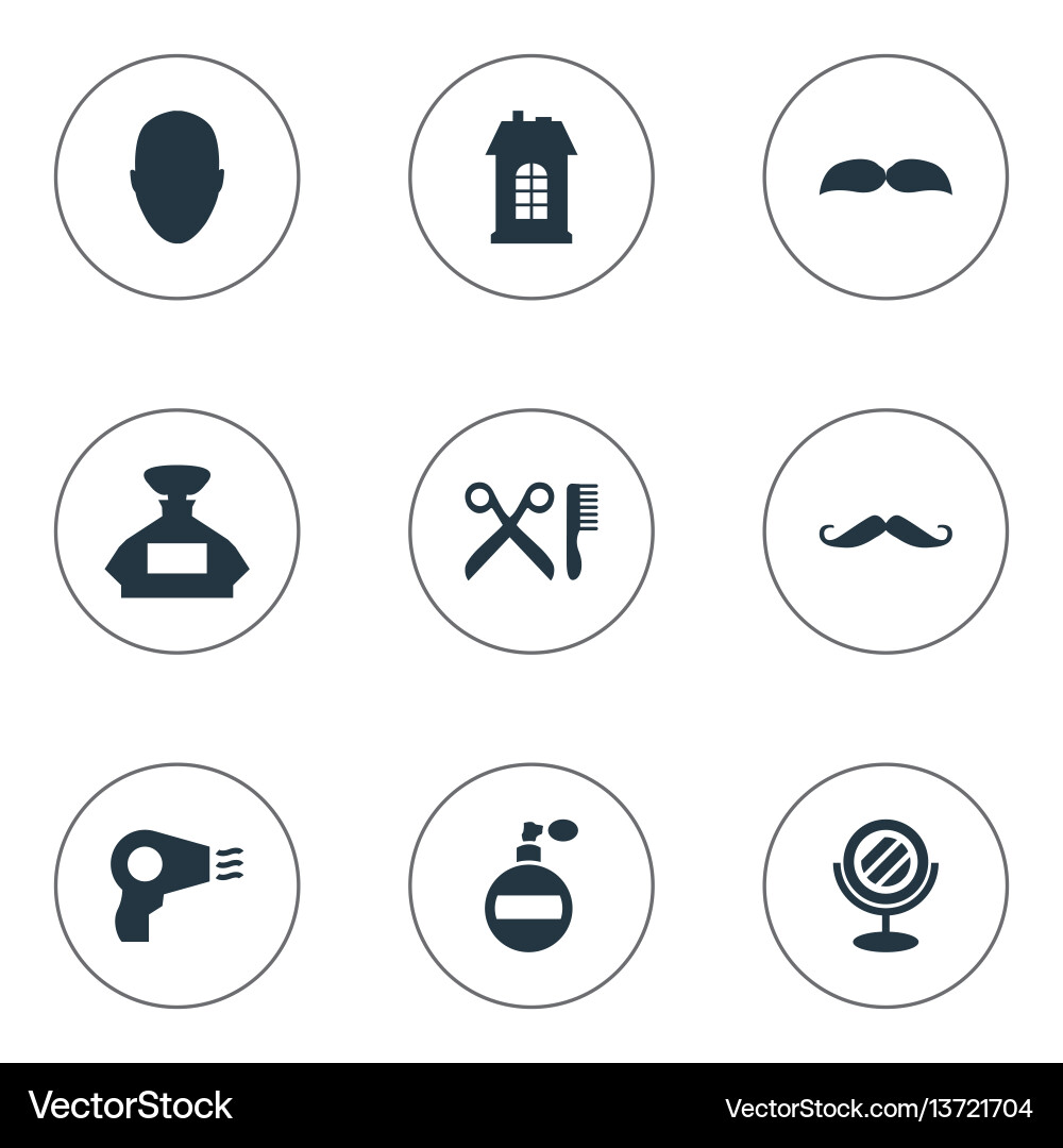 Set von einfachem Friseur Set von einfachem Friseur vektorbild