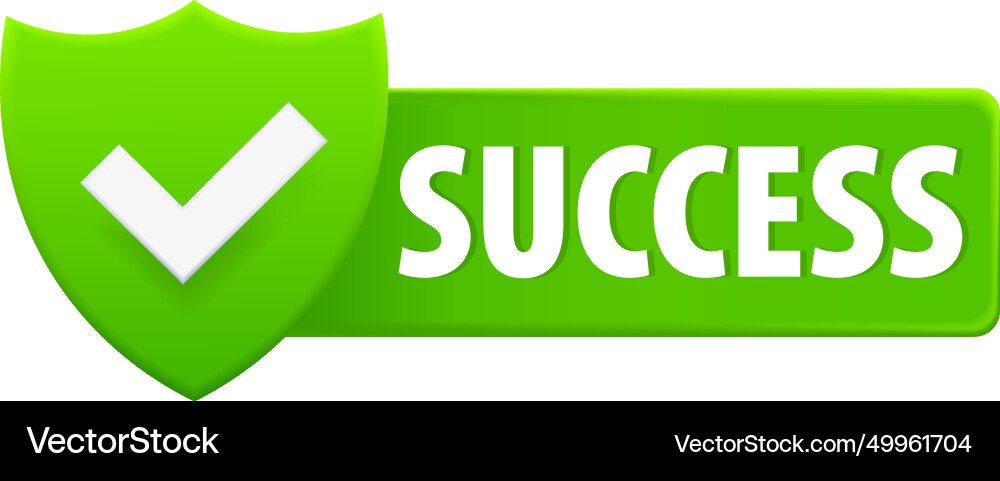 Shield icon with checkmark and button success Shield icon with checkmark and button success vector image
