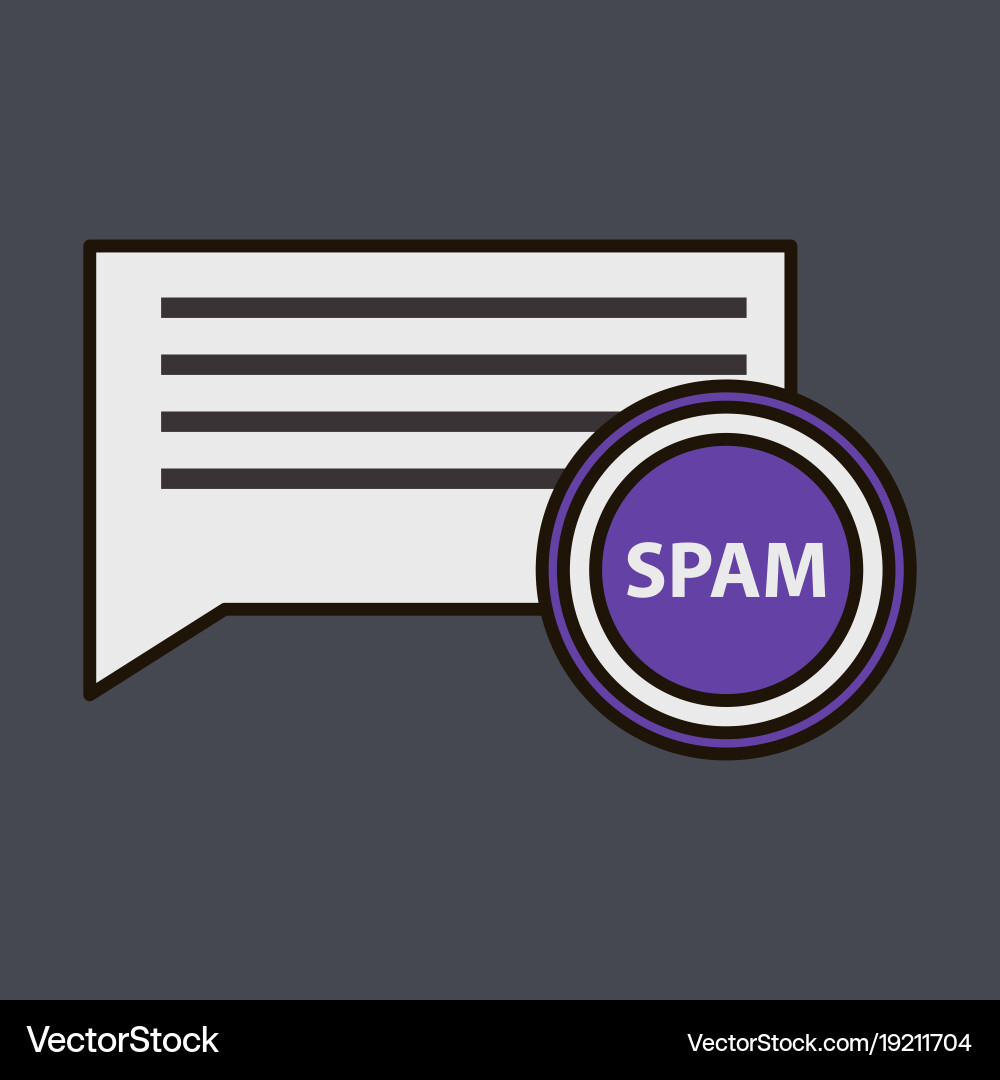 Spam email warning window appear on laptop screen vector image