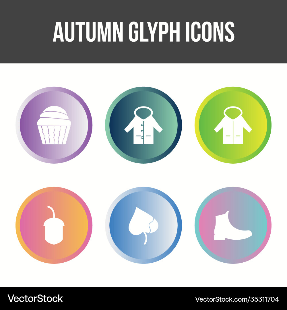 Unique autumn icon set Vector Image