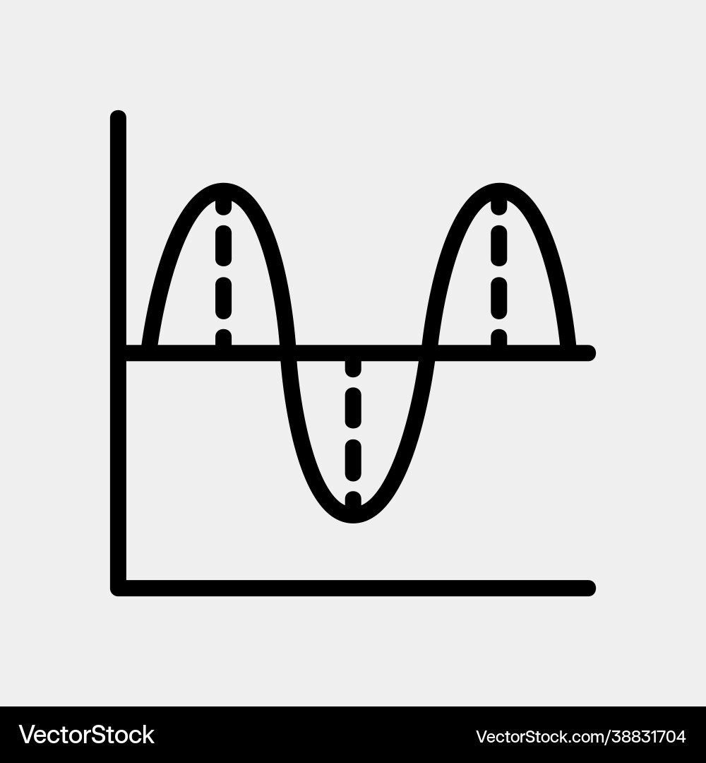 Wave chart icon in line style for any projects Wave chart icon in line style for any projects vector image