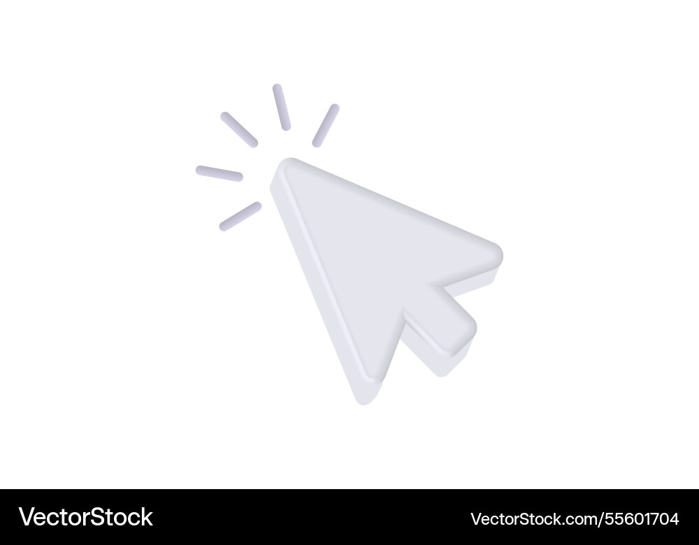 Weißer Pfeil Cursor mit Klick-Effekt Vektorbild