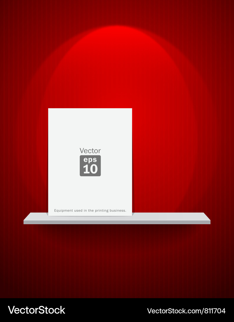 White Shelf on Red Wall Vector Image