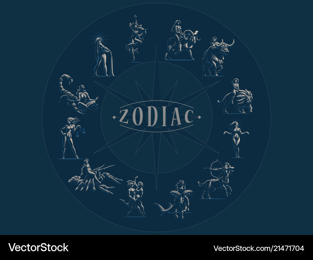 Zodiac Signs Collection Vector Image