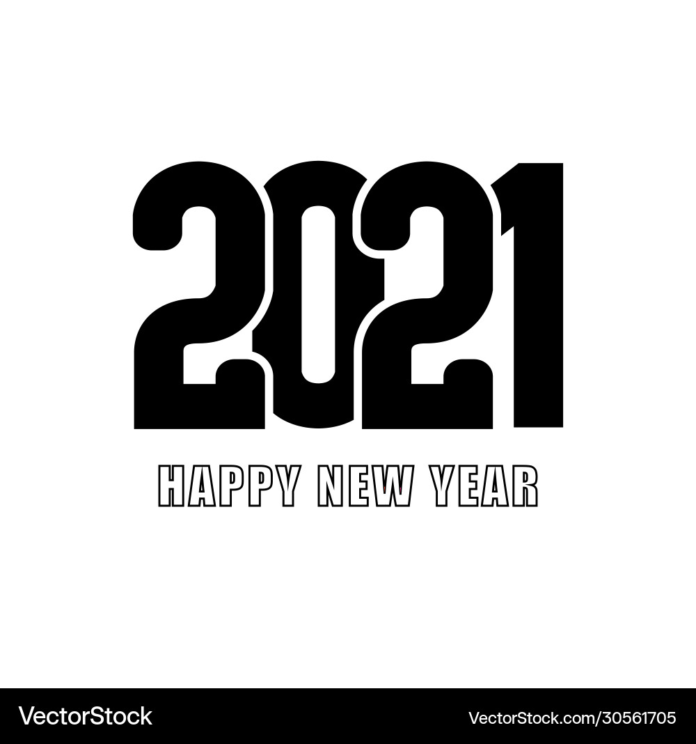 2021 happy new year logo design cover business 2021 happy new year logo design cover business vector image