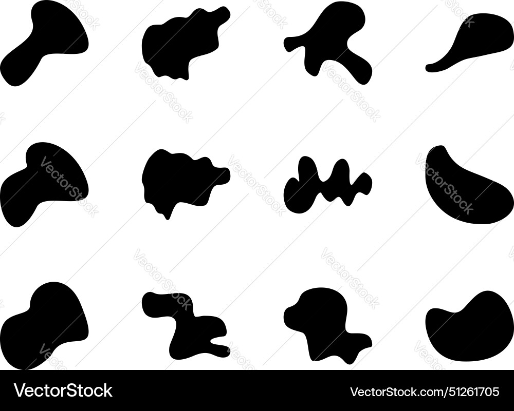 Abstract blobs liquid and fluid shape pictogram vector image