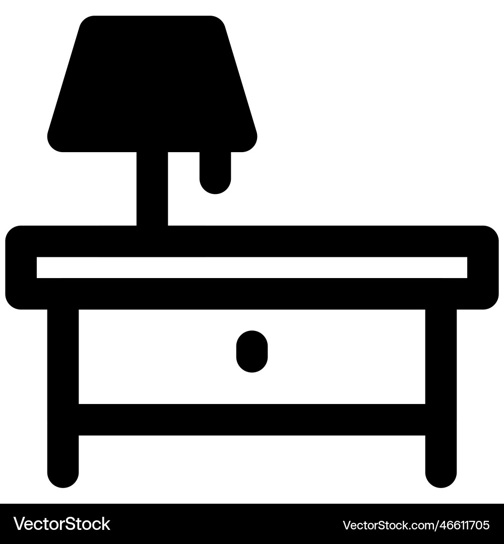 Bedside table with single drawer and lamp Vector Image