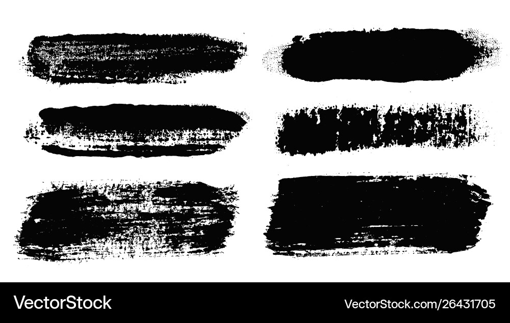 Brush strokes paintbrush set grunge Brush strokes paintbrush set grunge vector image