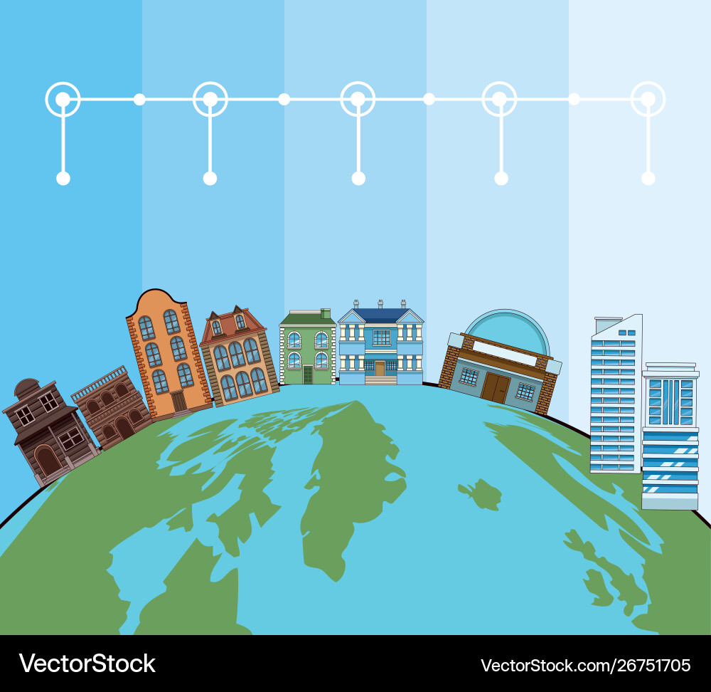 Building and architecture evolution Vector Image