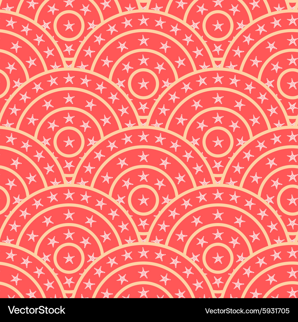 Circle with star shape seamless pattern vector image