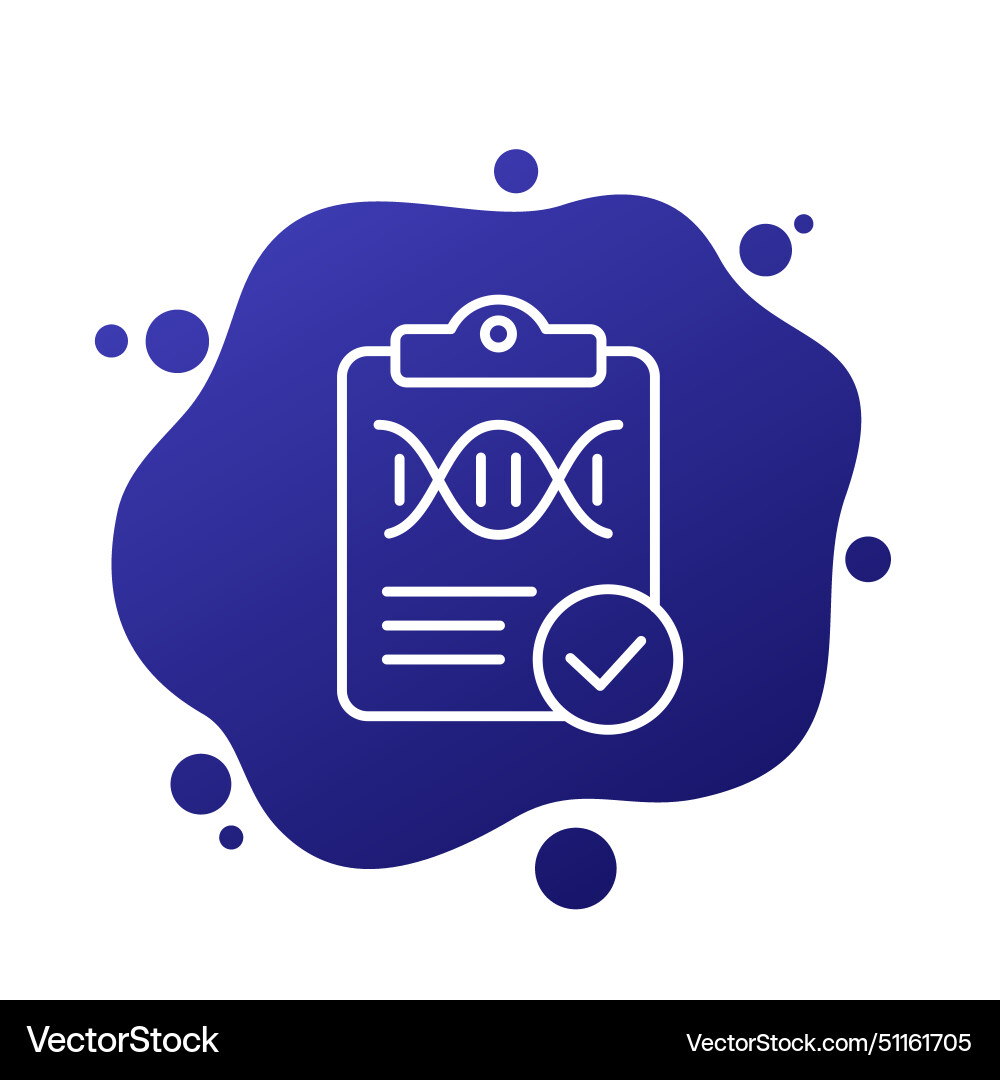 Dna test result line icon for web vector image