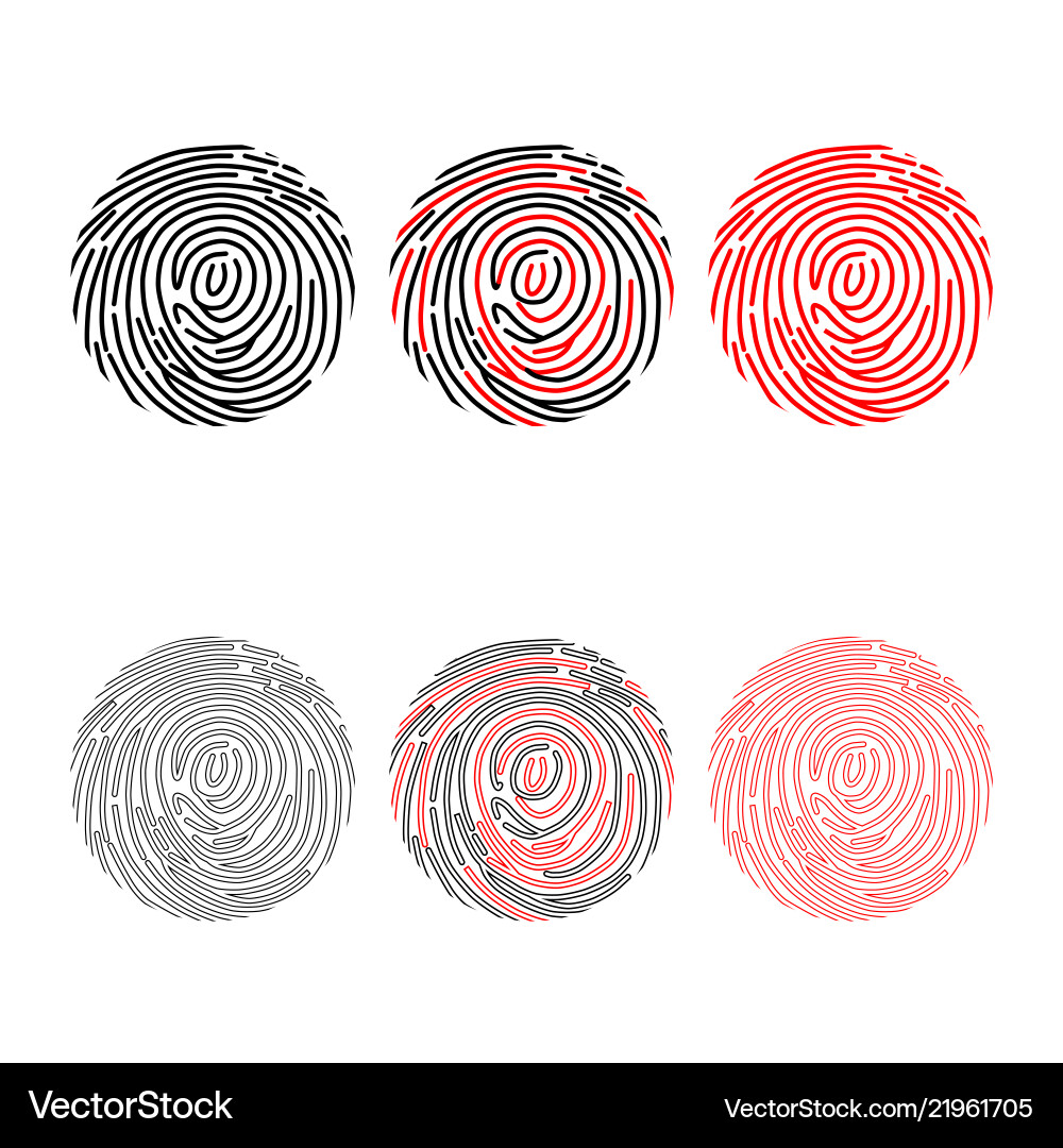 Fingerprint Button Set vector image