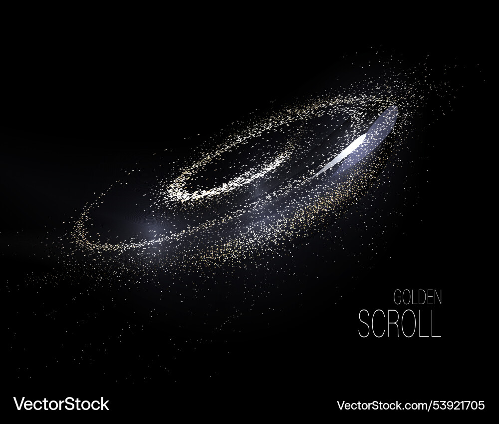 Isolated design element with shiny spiral golden vector image