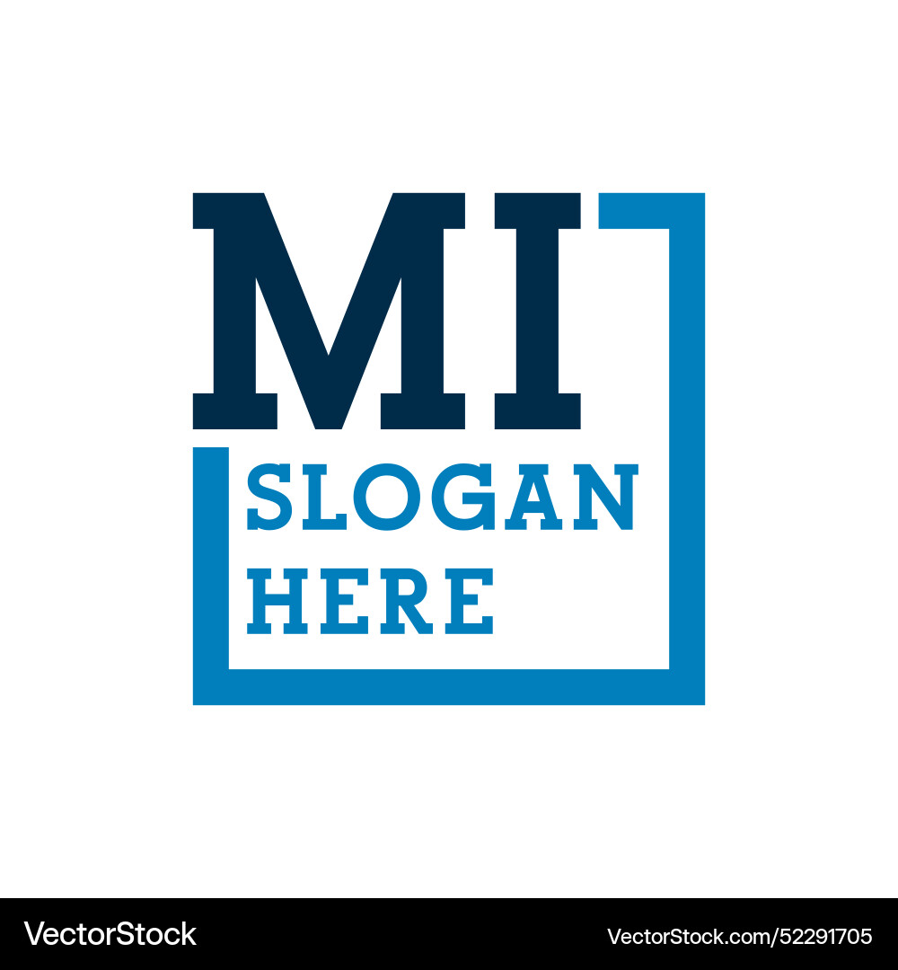 Minimal initials logo letters m and i mi initial Vector Image