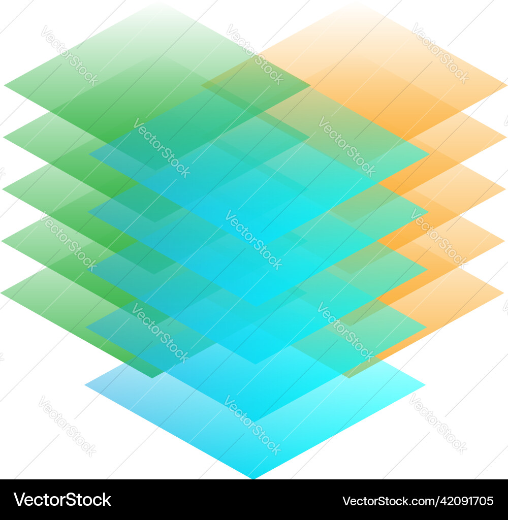 Multitier tiered layered stack block lot database Multitier tiered layered stack block lot database Vector Image