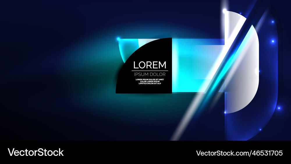 Neon round shapes lines and triangle elements hi Vector Image