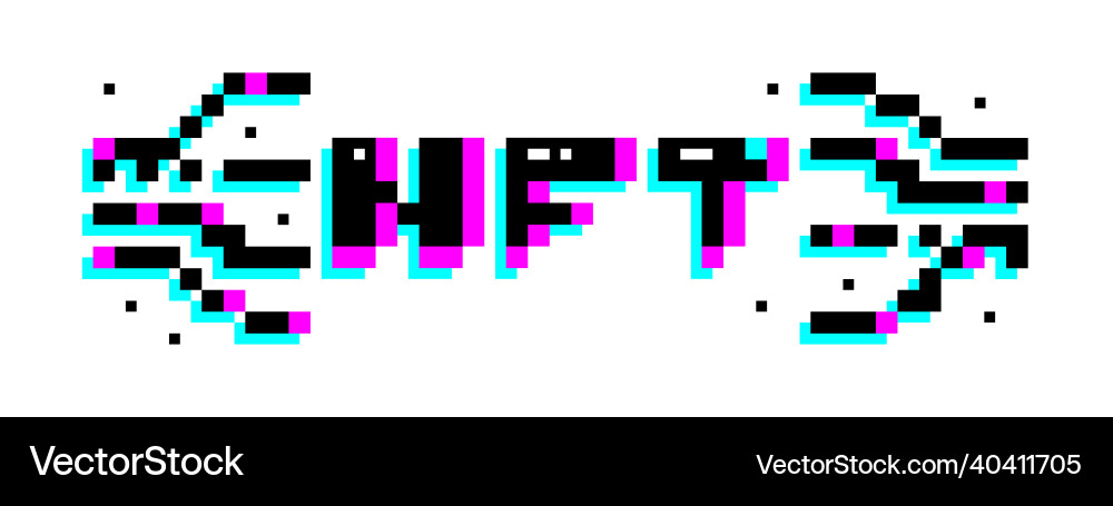 NFT Blockchain Pixel Art vector image