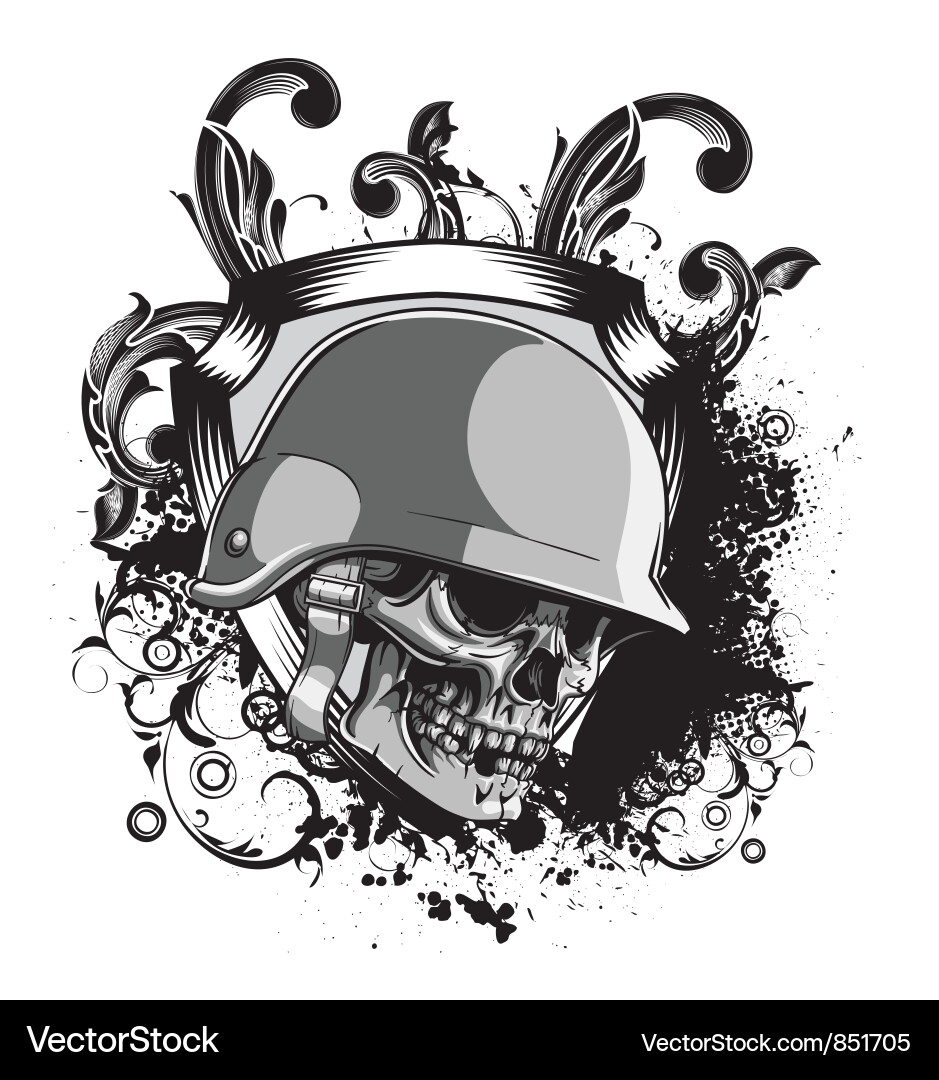 Ornate Skull with Grunge Texture Vector Image