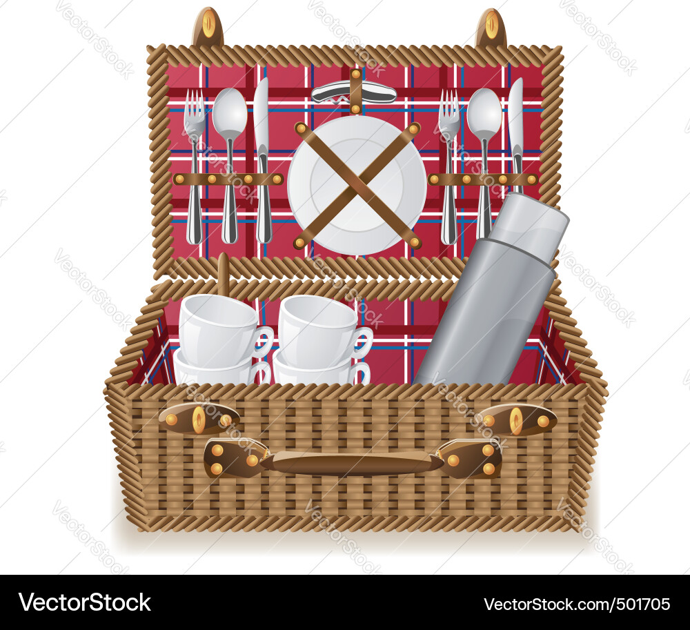 Picnic basket Royalty Free Vector Image - VectorStock