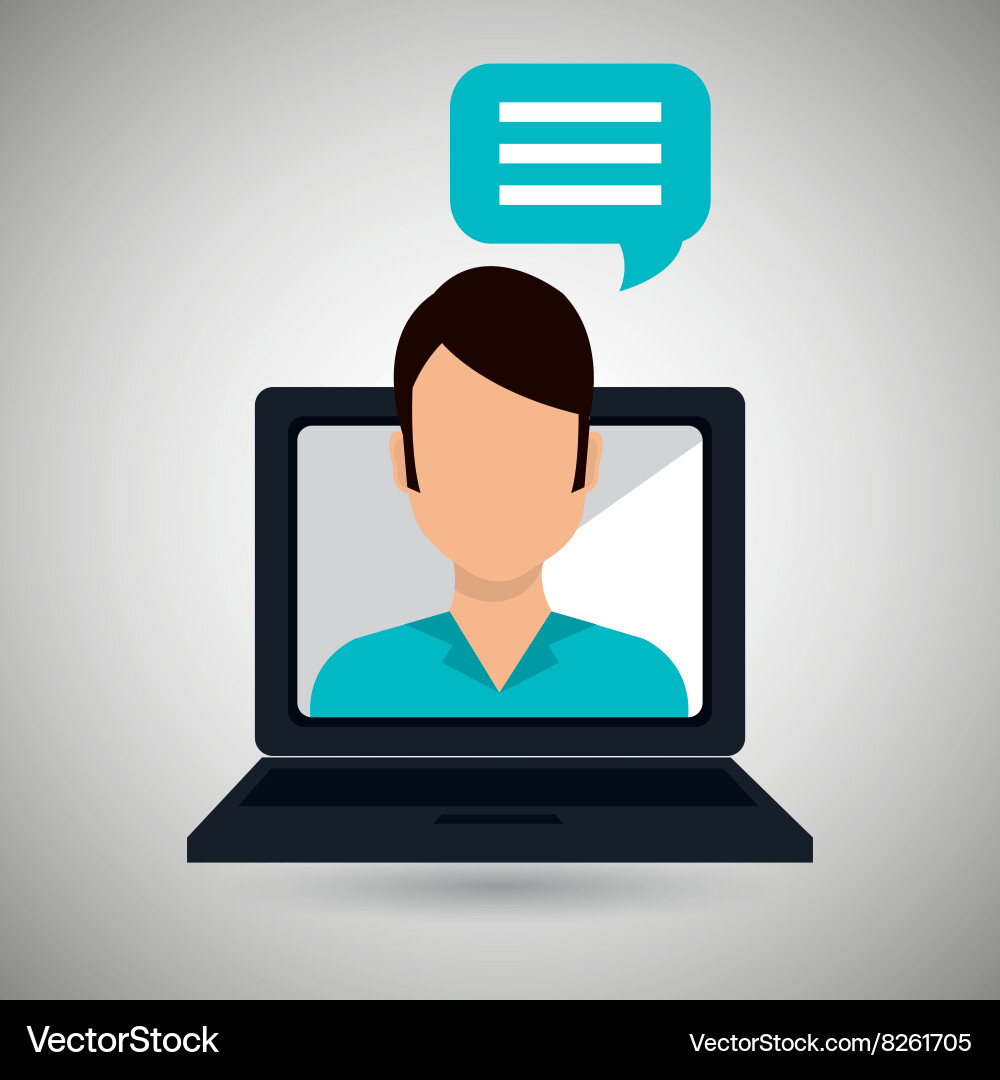 Portable computer design vector image